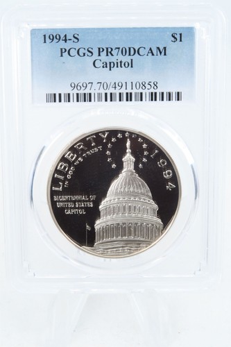 1994-S PCGS PR70DCAM Capitol Silver Modern Commemorative Dollar Proof - Picture 1 of 2