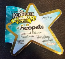 Series 7 Neopets LE Silver Cybunny Plushie Tag/Star Prize CODE USED LONG AGO