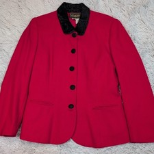Vintage Casablanca Jacket Womens 12 Wool Blazer Preppy Button Up Comfort Pocket