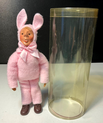 Byers Choice Bendable Kindles LUCKY Easter Pink Bunny Rabbit Kindle Elf