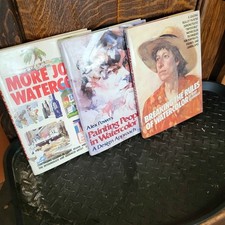 Lot of 3 art books with lessons on using watercolors
