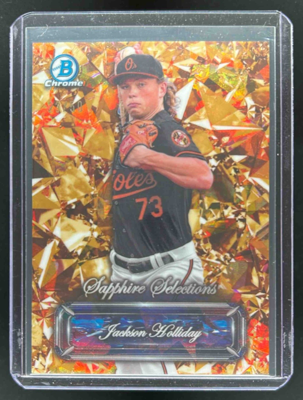 2024 Bowman Sapphire Jackson Holliday Selections Gold Refractor RC #/50 Orioles