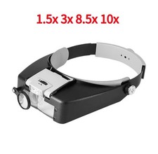 Jewelers Head Headband Magnifier LED Illuminated Visor Magnifying Glasses Loupe