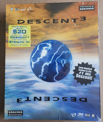 Descent 3 PC (1999) Big Box US Retail NEW FACTORY SEALED EPIC RARE SPACE SHOOTER