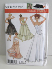 Simplicity 5006 Lingerie: Corsets or Bustiers Petticoats Pattern Misses' 14-20