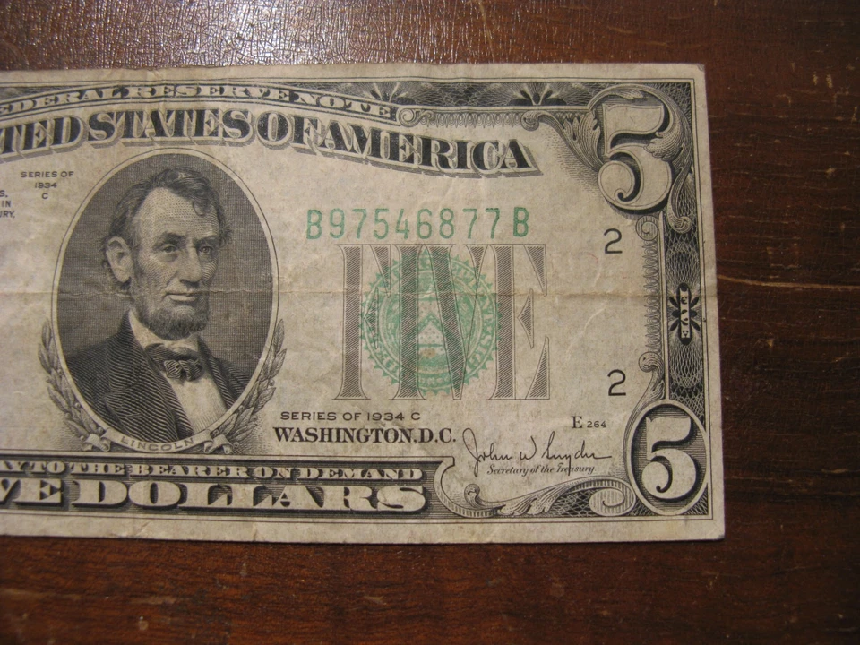 $5 1934 Federal Reserve Note - Image 3 of 4