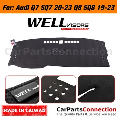 Wellvisors Dash Mat Dashboard Cover For 2019-2025 Audi Q8 Q7 SQ8 RS Suede Black