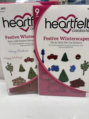 Heartfelt Creations Festive Winterscapes Cling Stamp Set & Matching Dies  NEW