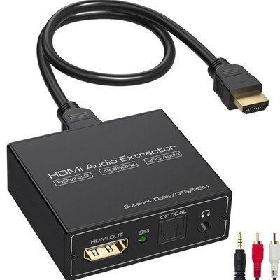 HDMI ARC Audio Extractor 4K60Hz HDMI-Adapter mit optischem TOSLINK und 3,5MM