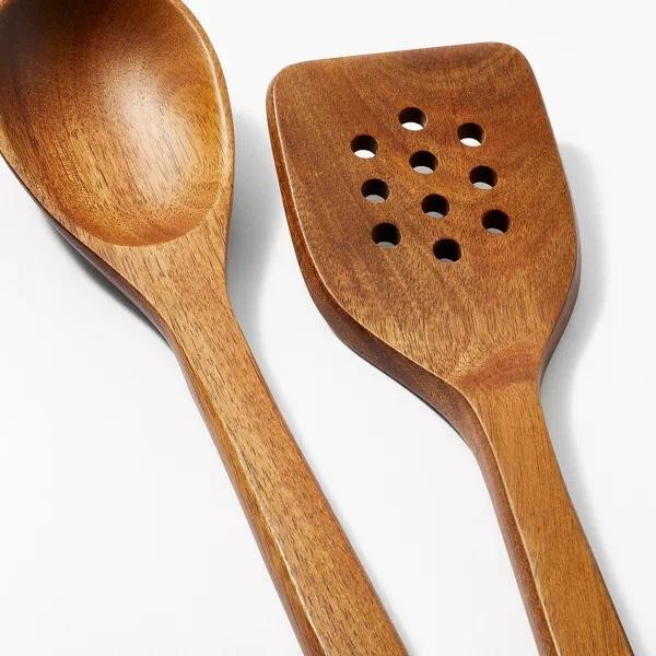 4pc Wood Kitchen Utensil Set Brown - Figmint™: Wooden Cooking Utensils