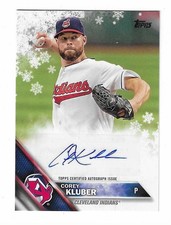 2016 Topps Holiday Corey Kluber Autograph Card #A-CKL 081/100