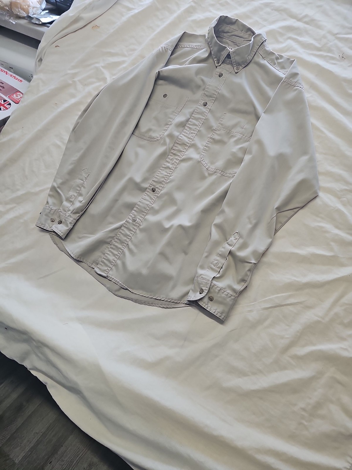 Wrangler Rugged Wear Khaki Button-Down Work Shirt - Large RR1065 image 4