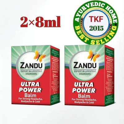 ZANDU BALM 2 x Zandu Ultra Power Balm Effective For Strong Headache Bodyache & Cold UK.