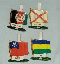 4 Vintage Nabisco Shredded Wheat Tin Cereal Flags Sudan Alabama Burma 4