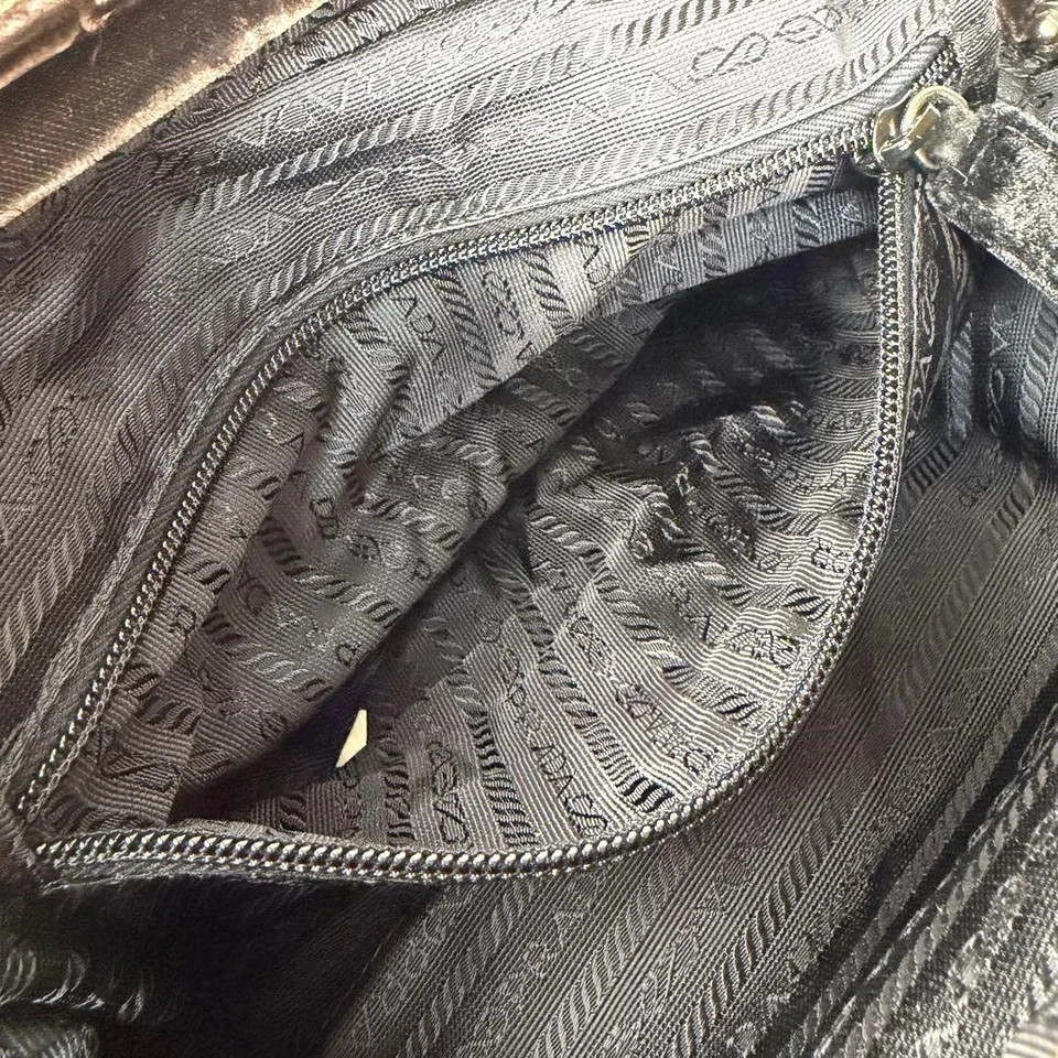 PRADA FW1997 Vintage Velvet Gummy Bag Brown Unisex Rare Authentic japan thumbnail 8