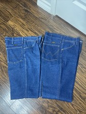 2 Vintage Wrangler 945DEN Jeans Regular Fit Size 30x32 Made In USA Starched