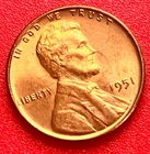 1951-P Lincoln Wheat Cent Penny GEM RD BU From an Original Bank Roll