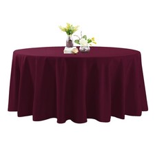 Burgundy 132 Inch Stain Wrinkle Resistant Washable Polyester Table Cloth Dining