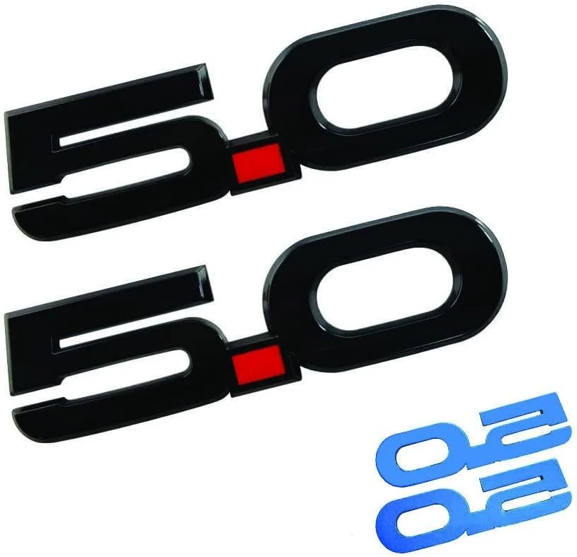 Insignias de puerta 5.0 emblema negro y rojo para Mustang GT 2015-2022 - Juego negro rojo Foto 4 de 4