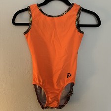 Plum Practicewear Flipside Gymnastics Leotard Adult Small Electric Orange