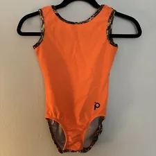 Plum Practicewear Flipside Gymnastics Leotard Adult Small | Electric Orange