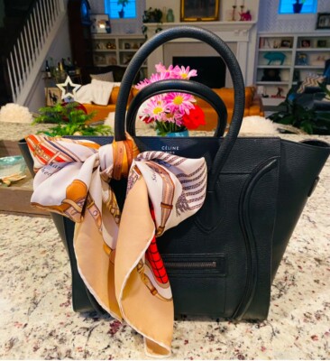 CELINE Micro Luggage Tote in Black colored Calf Leather - Used Condition