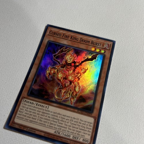 YU-GI-OH! Cursed Fire King Doom Burst ROTA-EN099 Super Rare NM 1st Edition - Picture 2 of 3