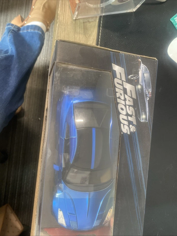 JADA FAST & FURIOUS BRIAN'S 2009 NISSAN SKYLINE GT-R R35 BLUE 1:18 DIECAST  #35 - Image 2 of 4