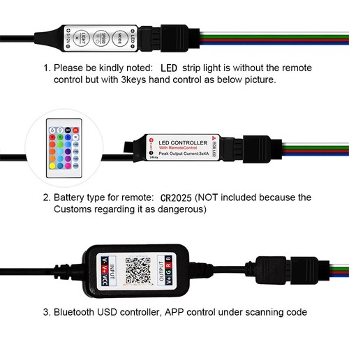 DC5V USB LED Strip Light 5050 RGB | 24-Key Infrared Control for Room & Party - Picture 3 of 7