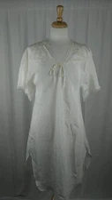 NEW Erica Taylor Women's Intimate Apparel Nighty Off White Poly/Satin Sz S