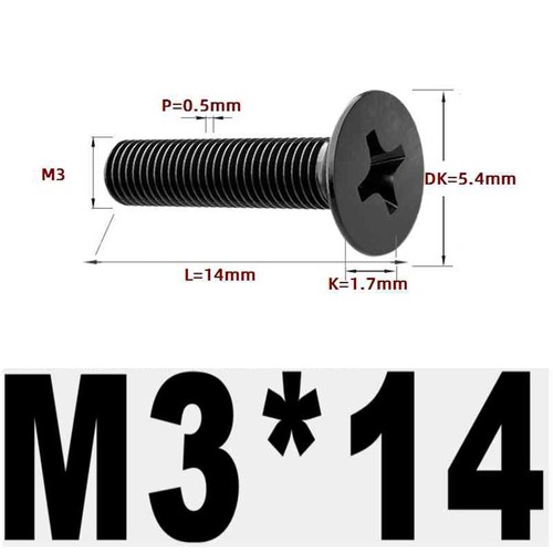 Black 304 Stainless Steel Cross Countersunk Head Screws Flat Head Long Screws - Picture 73 of 202