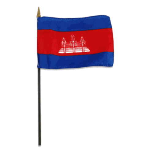 "4x6" Cambodia Flag / Cambodia Desk Flag / Cambodia Stick Flag - Picture 1 of 1