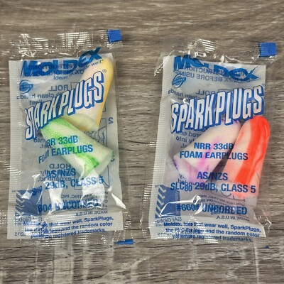 Lot Of 25 Pair Moldex Spark Plugs Foam Ear Plugs 6604, NRR33 33dB NEW & Sealed