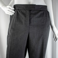 LAFAYETTE 148 New Dark Gray Wool Blend Women Flat Dress Pants Size 16