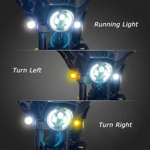 Motorcycle 1157 Front Rear LED Bullet Turn Signal Lights Smoke Lens For Harley E - Foto 4