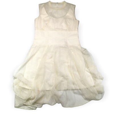 Modern CARVEN Bridal Shower Off White Dress With Lace Overlay Size 40  Pockets | eBay