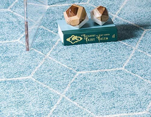 Unique Loom Trellis Frieze Collection Area Rug-Modern Morroccan Inspired Geometr - Picture 7 of 10
