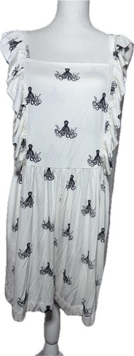 Kate Quinn Women's Sleeveless Jumpsuit Romper Octopus Print Bamboo Viscose Sz XL