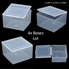 4PCS Square Plastic Storage Container Box DIY Coins Screws Jewelry Charms Travel