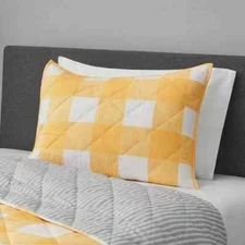 Yellow Checkered Mainstays King Pillow Sham (581-4)
