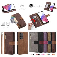 For Samsung A26 A15 A22 M06 M34 M33 Zipper Color Blocking Wallet Card Phone Case