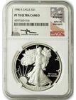 1986-S American Silver Eagle NGC PF70 UCAM Mercanti Signed