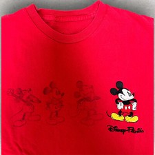 Mickey Mouse Disney Embroidered Shirt Large Red Disney Florida