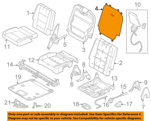NEW OEM Ford 3rd Row Seat Back Panel Right BB5Z-7860508-A Ford Explorer 2011-19 - Picture 3 of 5