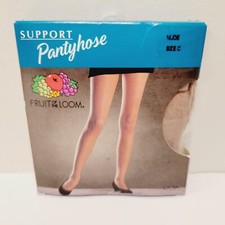 Vtg Fruit of the Loom Women's Support Pantyhose Nude Sz C