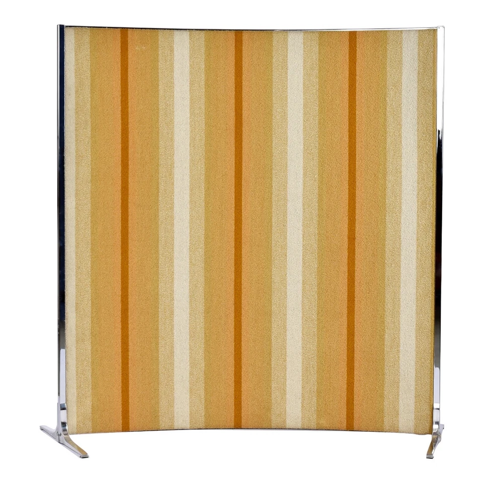 Knoll Orange and Yellow Striped Mid-Century Modern Room Divider Screen Panel - Image 3 of 4