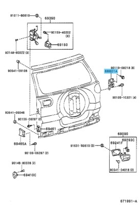 でん TOYOTA RAV4 ACA2# 01-05 Genuine Back Door Upper Hinge Sub-Assy