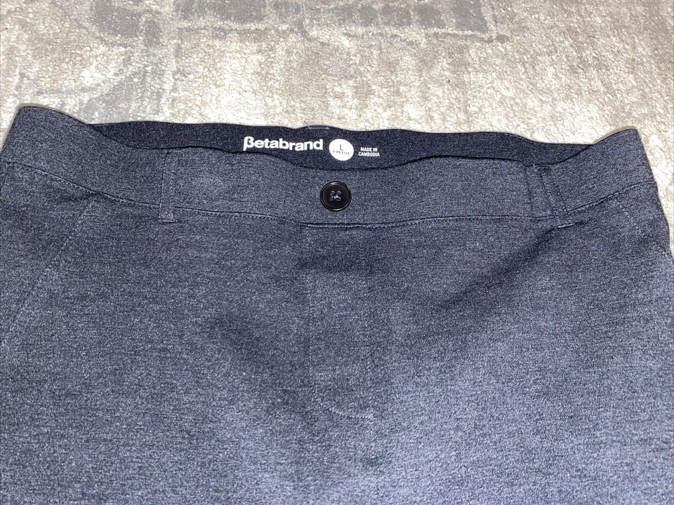 Betabrand Yoga Pants Womens Sz Large Petite LP  Black-Gray Bootcut Pull On W0104 - Image 2 of 4