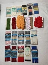 Vtg Lot RICK RACK Seam Binding Wright's Trimtex Coats Talon Chenille 20+    689C