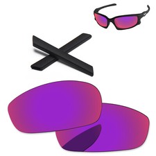 Lenslog Purple Red Polarized Replacement Lenses For-Oakley Split Jacket OO9099